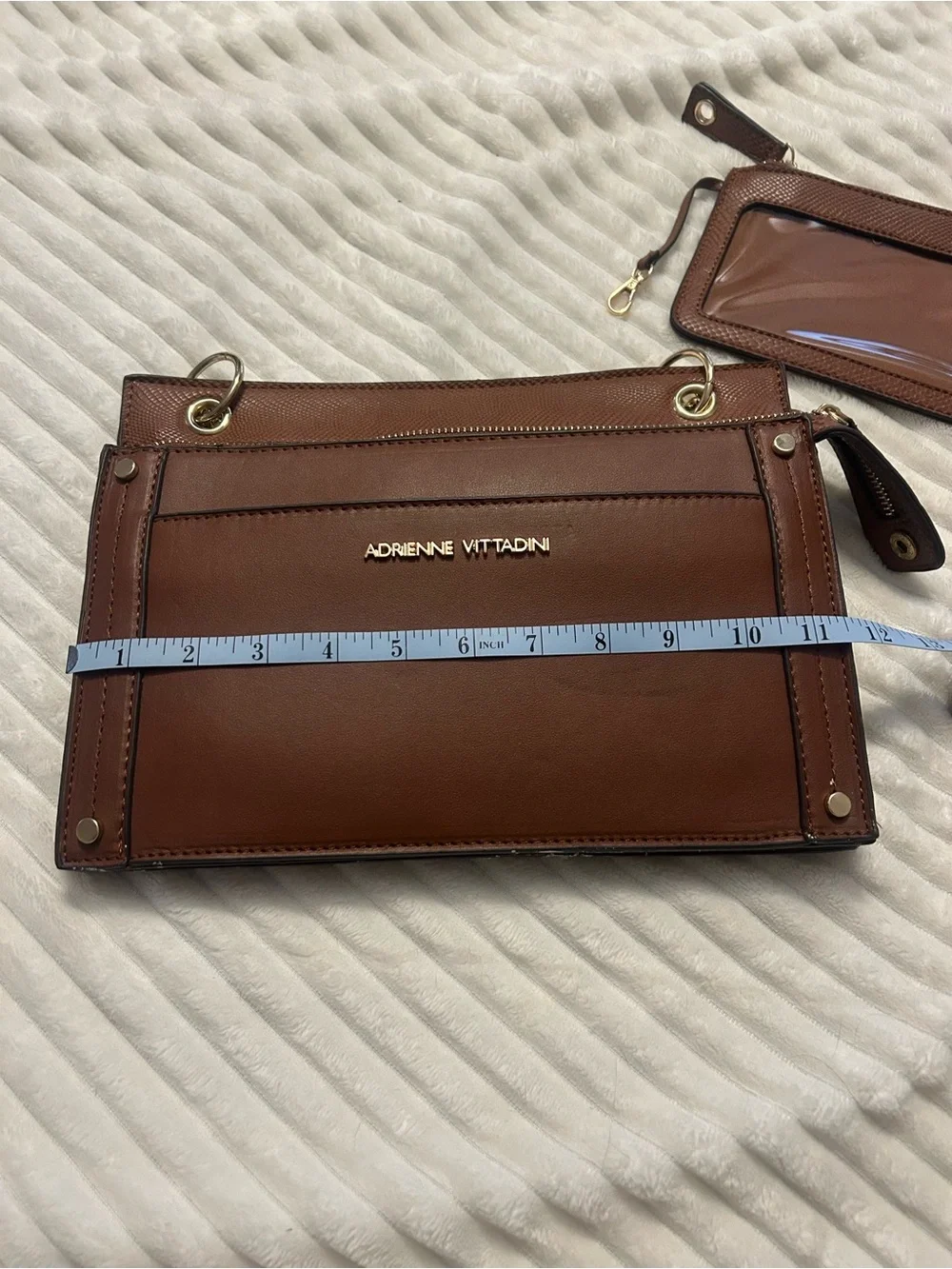 Adrienne Vittadini Brown Leather-like Chain-Handle Shoulder Bag